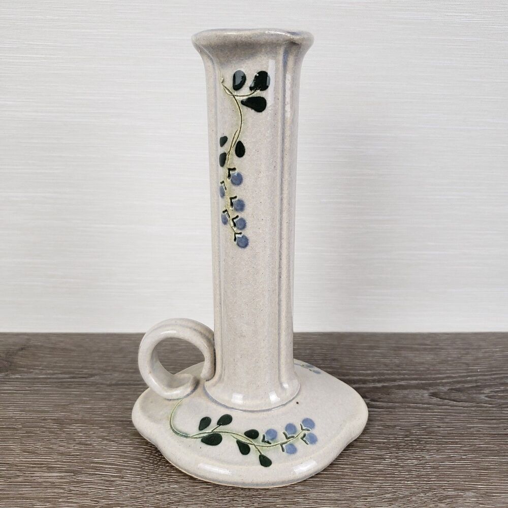 Mountain Meadows Pottery Bud Vase Chamber Candlestick Holder Flower Signed